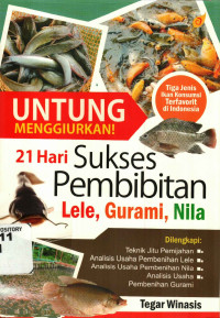 Untung Menggiurkan 21 Hari Sukses Pembibitan Lele, Gurami, dan Nila